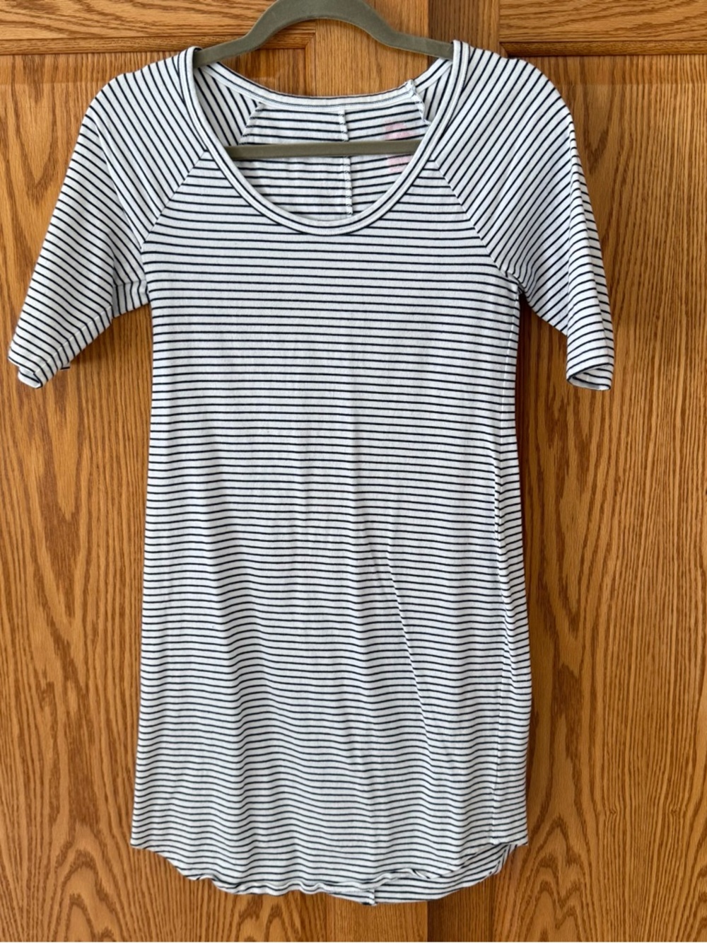 Victoria's Secret Navy and White Striped Scoop Neck Mini Dress
